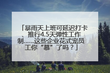 暴雨天上班可延迟打卡、推行4.5天弹性工作制……这些企业花式宠员工你“慕”了吗？